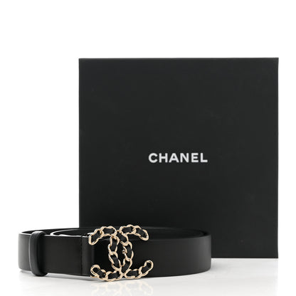 Chanel Lambskin CC Chain Belt 85 34 Black 6 of 6