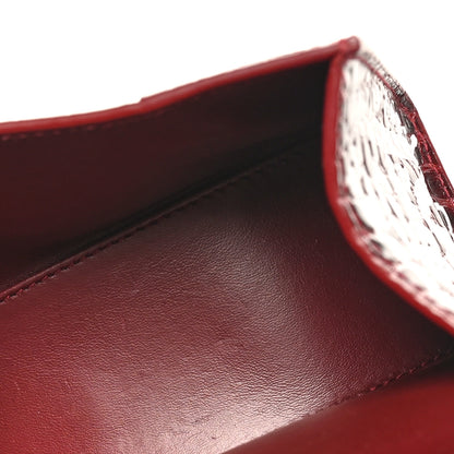 Balenciaga Crocodile Embossed Calfskin Graffiti Hourglass Top Handle Bag XS Dark Red White 5 of 9