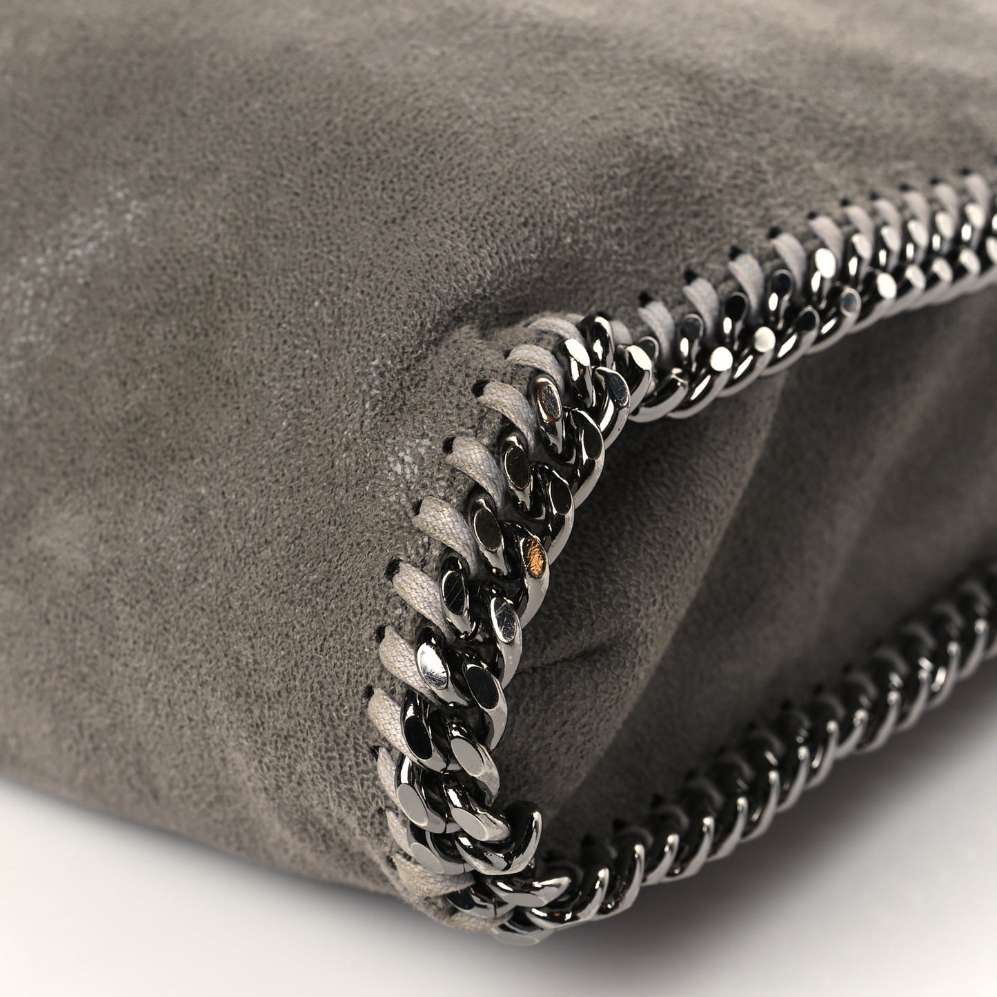 Shaggy Deer Small Falabella Fold Over Tote Light Grey
