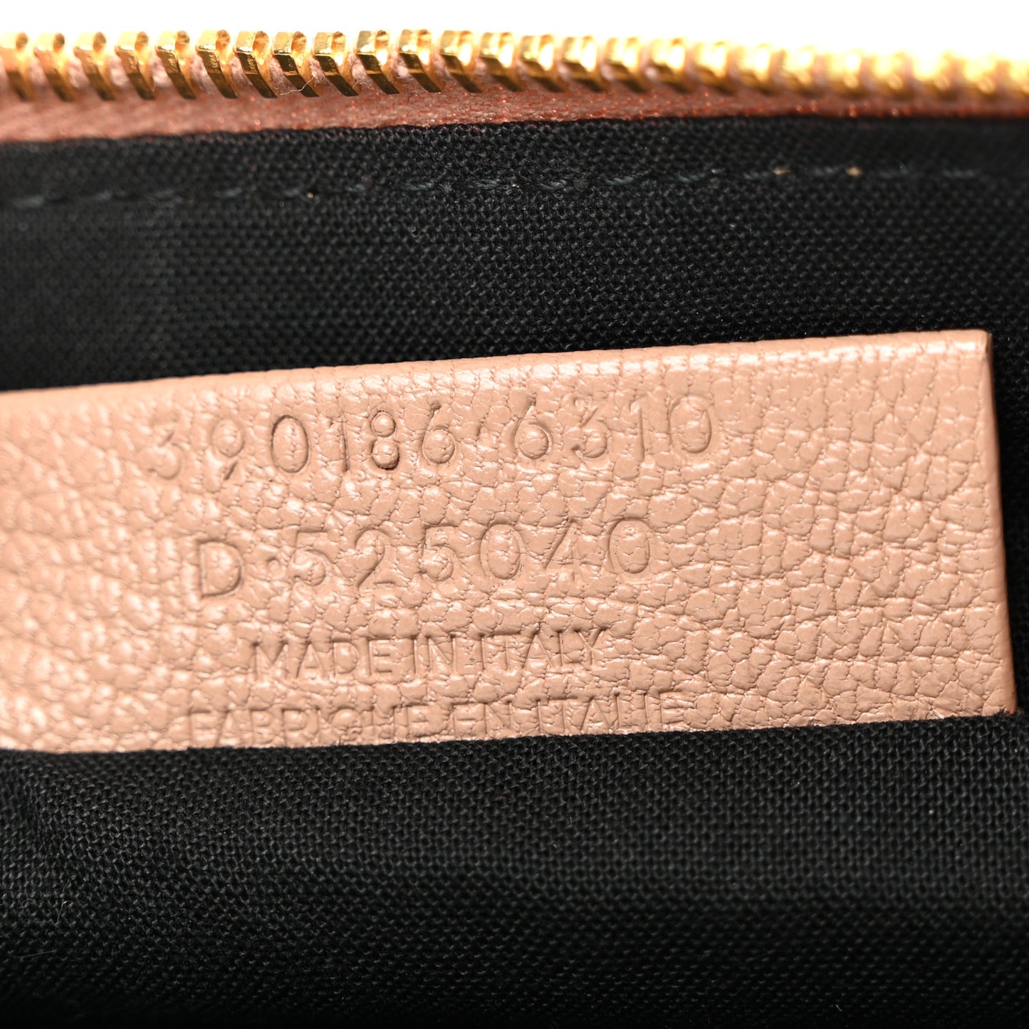 Chevre Gold Metallic Edge Hardware Pouch Rose Des Sables