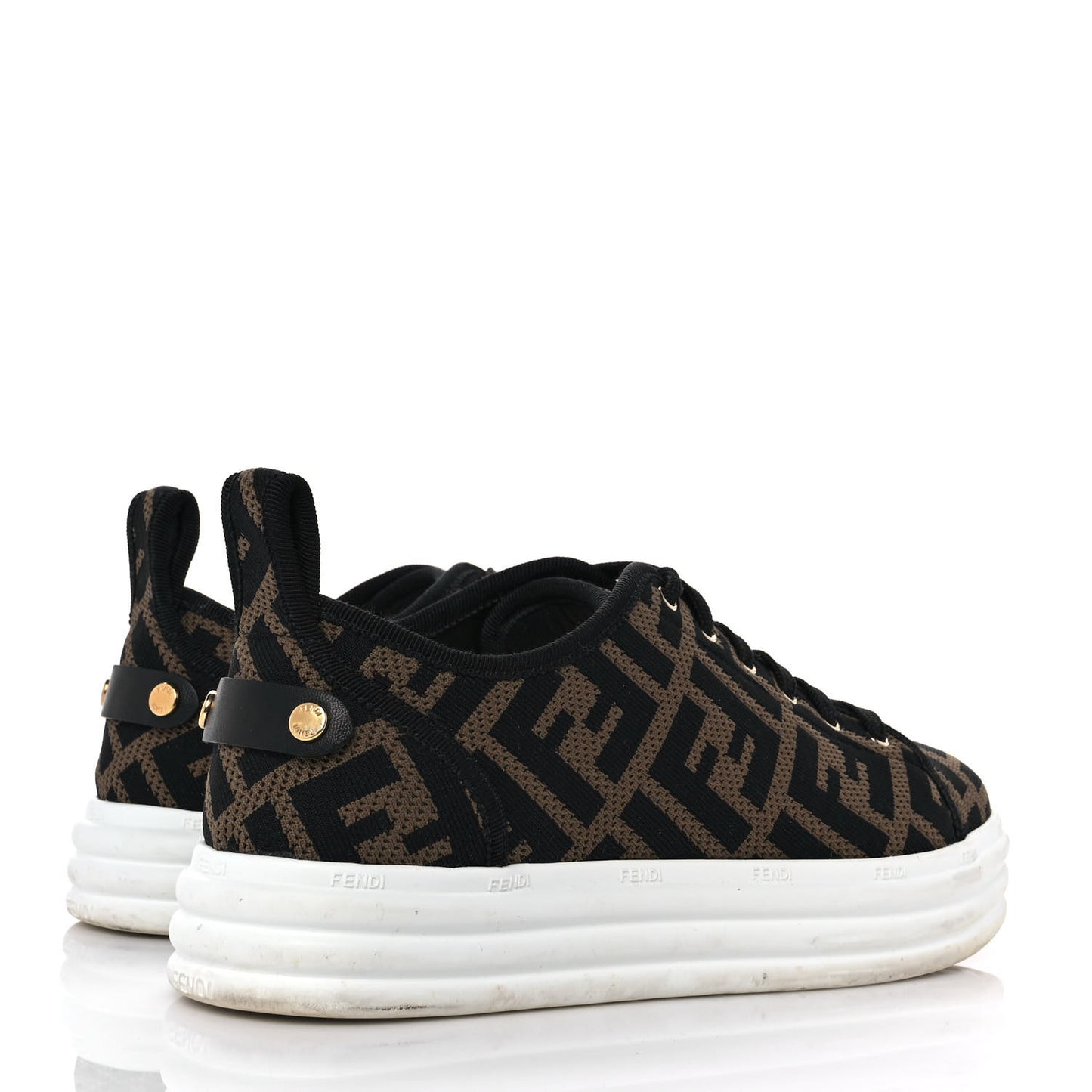 Fabric FF Micro-Perforated Rise Low Top Sneakers 36.5 Tobacco Black