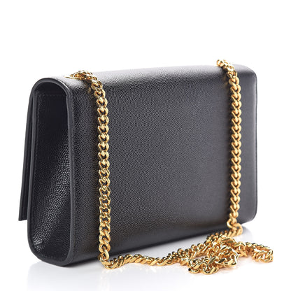 Saint Laurent Grain De Poudre Small Monogram Kate Satchel Black 3 of 9