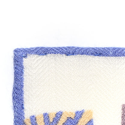 Hermes Cashmere Silk En Liberte Shawl 140 White Parme Orce 13 of 15