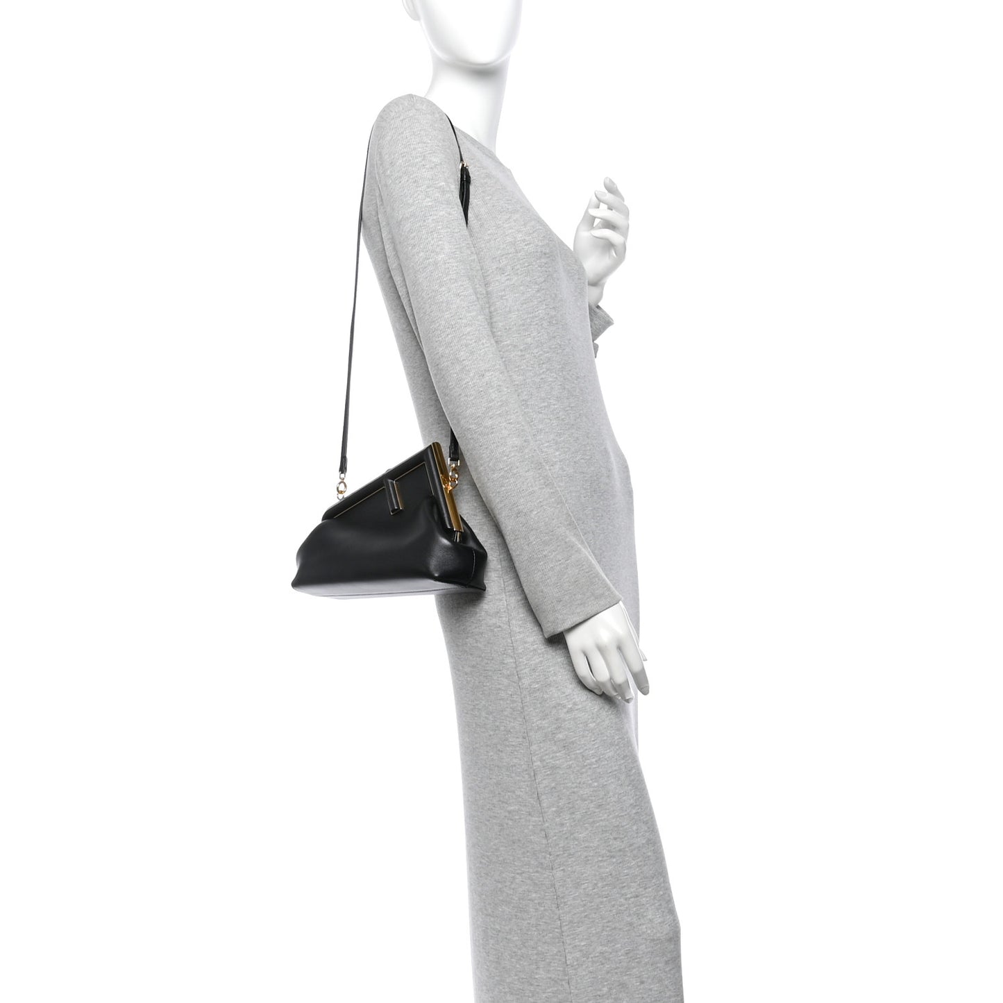 Shiny Nappa Small Fendi First Black