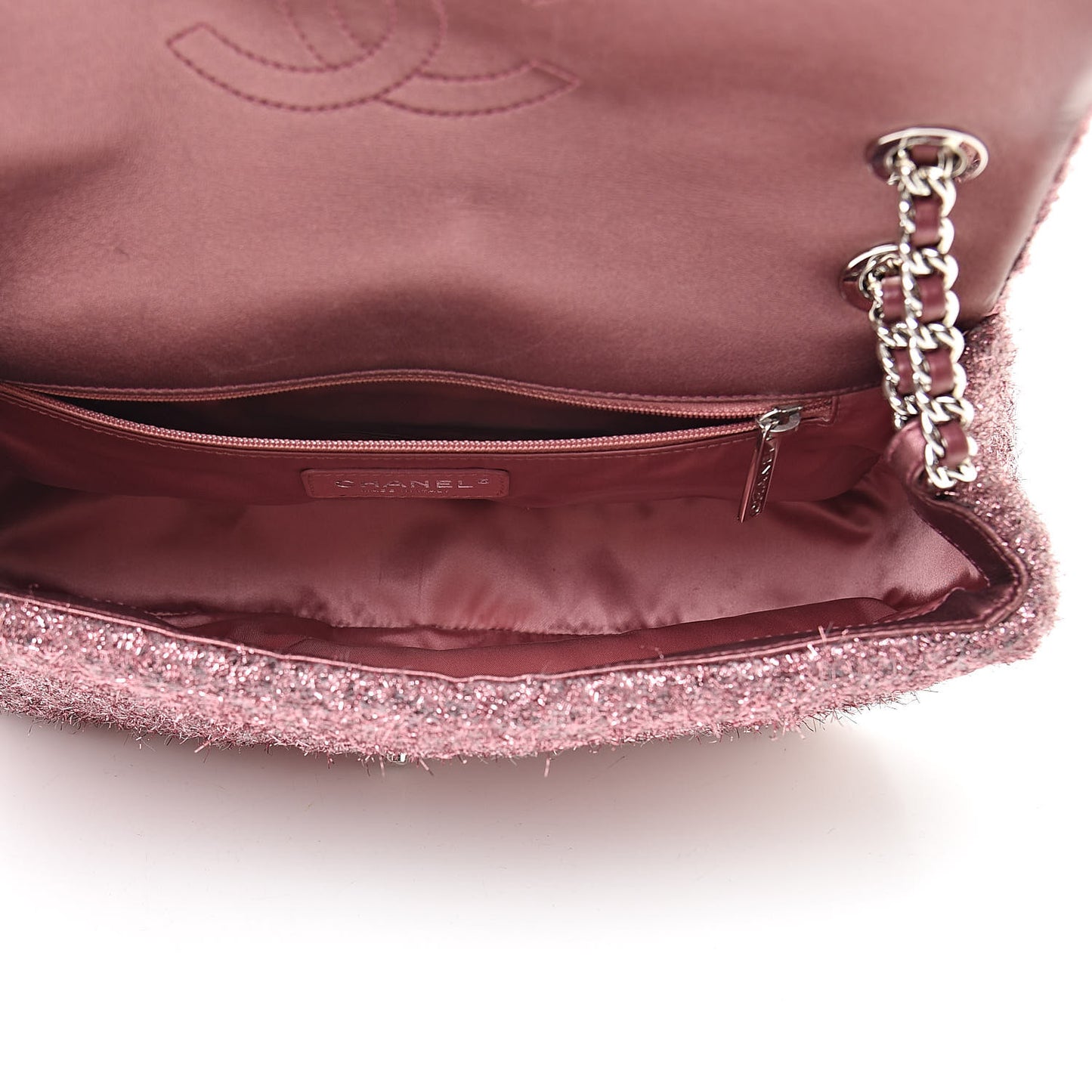 Lurex Knit Medium Pluto Glitter Flap Pink