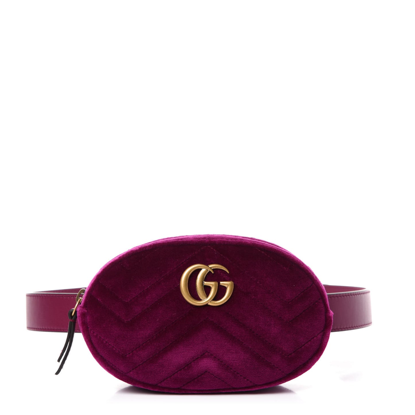 Velvet Matelasse GG Marmont Belt Bag 85 34 Fuchsia Violet Cyclamen