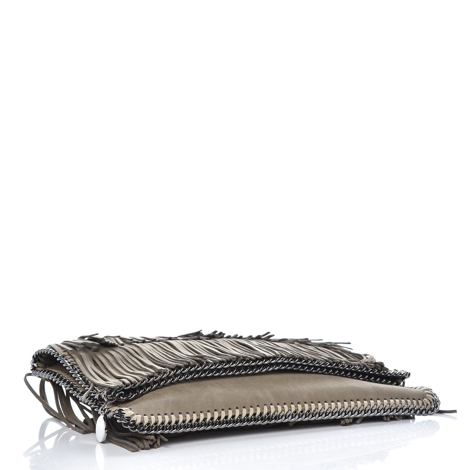 Stella McCartney Eco Suede Fringe Falabella Clutch Taupe 4 of 7