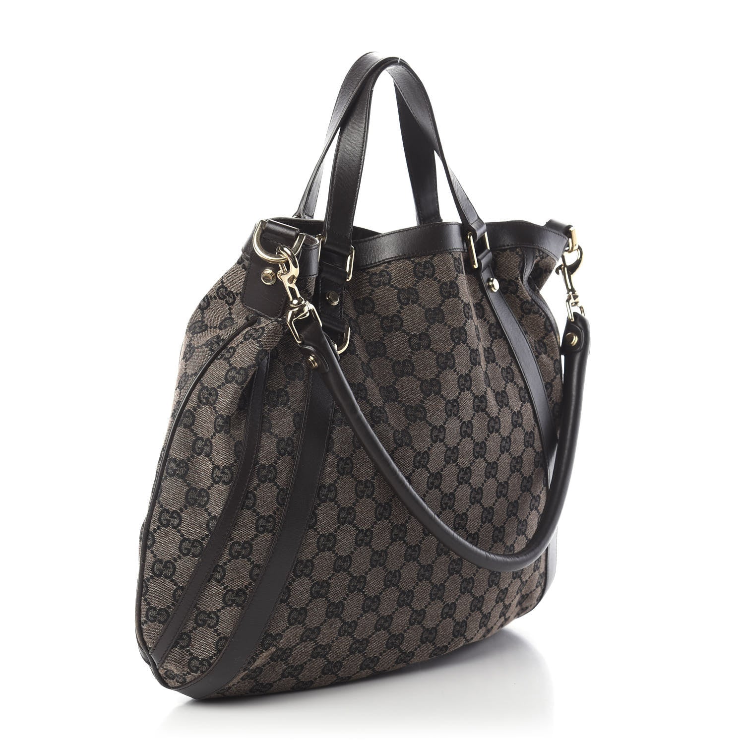Gucci Monogram Medium Abbey Convertible Tote Dark Brown 4 of 10