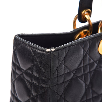 Christian Dior Lambskin Cannage Large Lady Dior Black 14 of 21
