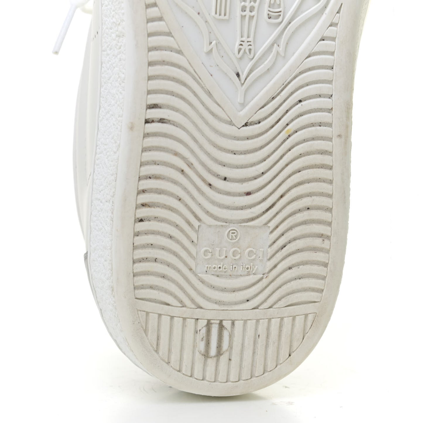 Calfskin Interlocking G Perforated Mens Ace High Top Sneakers 10 White Great White Grey Sky