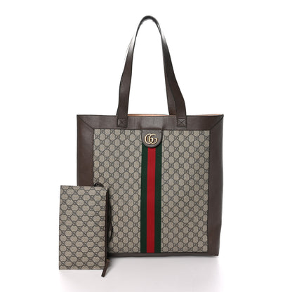Gucci GG Supreme Monogram Web Large Ophidia Vertical Shopping Tote Brown 3 of 10