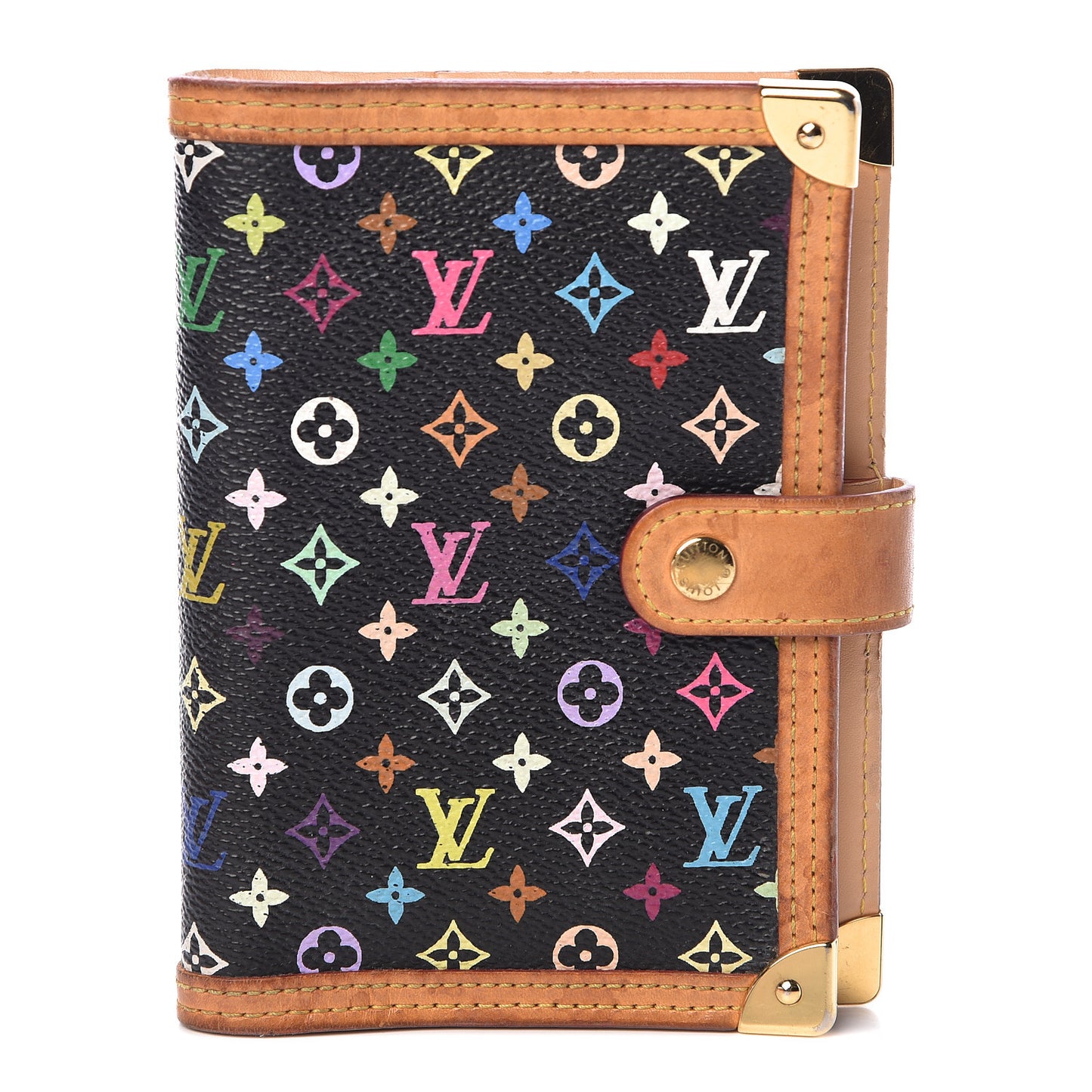 Monogram Multicolor Small Ring Agenda Cover Black