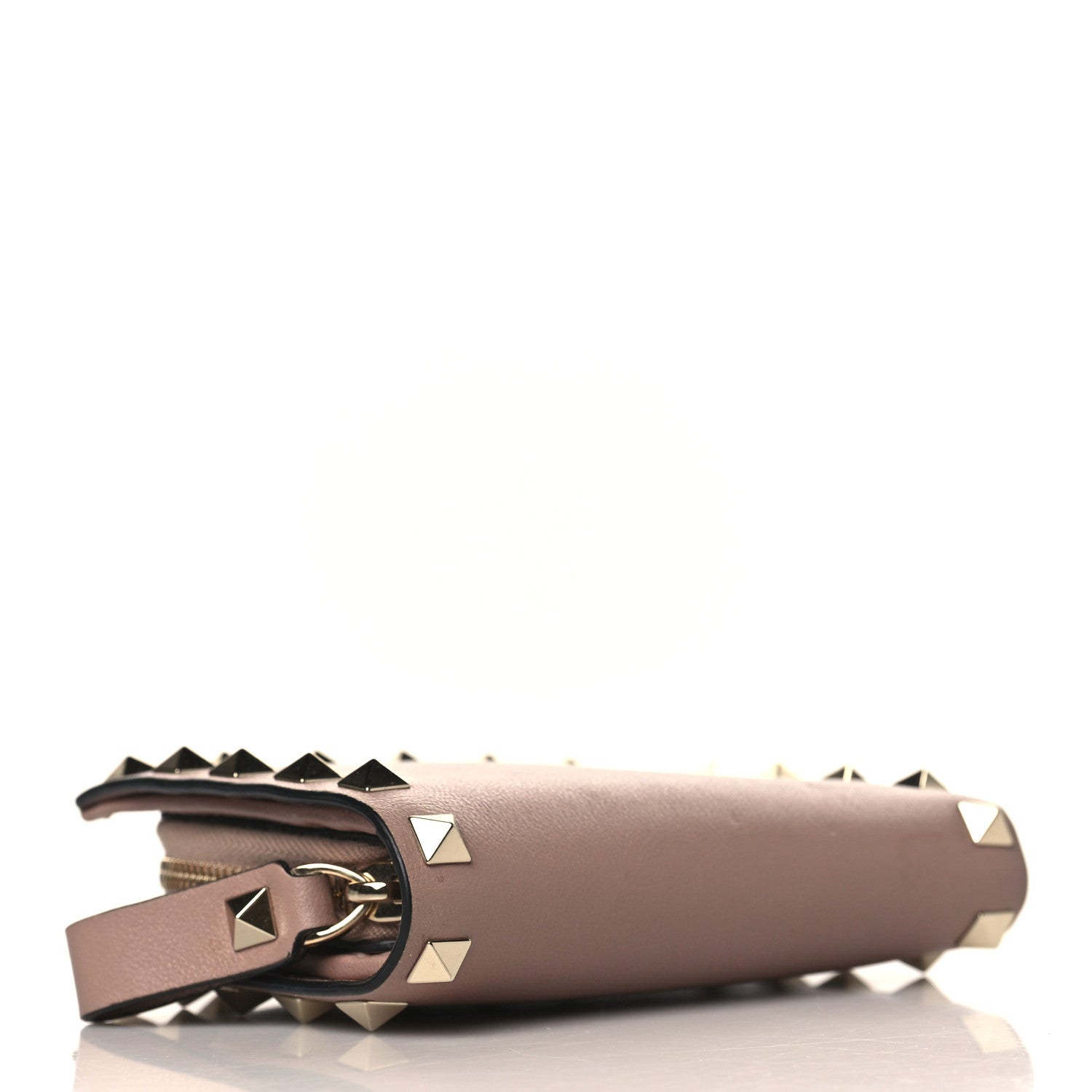 Valentino Garavani Calfskin Rockstud Compact Bi-Fold Wallet Poudre 4 of 7