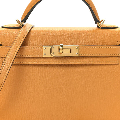 Hermes Chevre Chamkila Mini Kelly Sellier 20 Jaune D'or 8 of 10