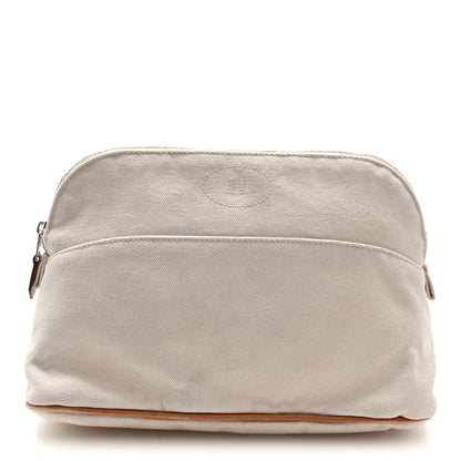 Hermes Cotton Canvas Bolide Travel Cosmetic Pouch MM Natural 1 of 6