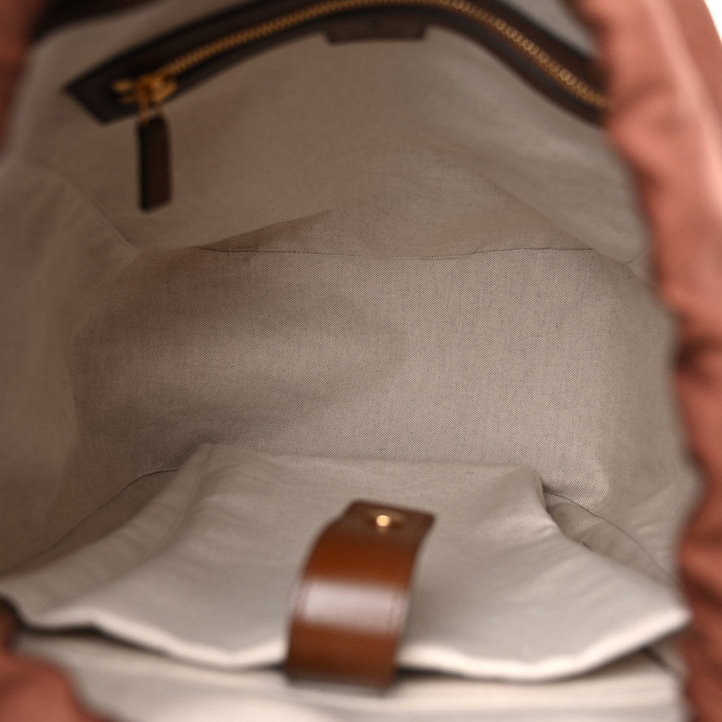 GG Supreme Monogram Azalea Calfskin Medium Retro Interlocking G Buckle Backpack Beige Ebony Brown Sugar