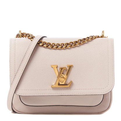 Louis Vuitton Grained Calfskin Lockme Chain Bag Greige 2 of 14