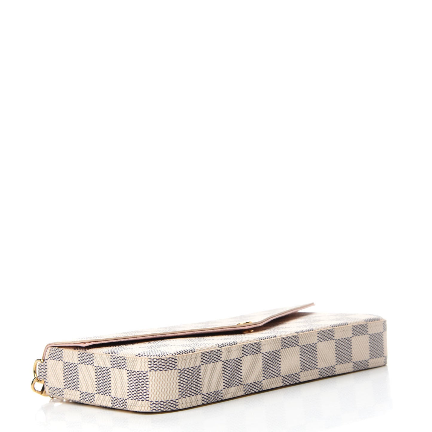 Damier Azur Pochette Felicie Chain Wallet Rose Ballerine