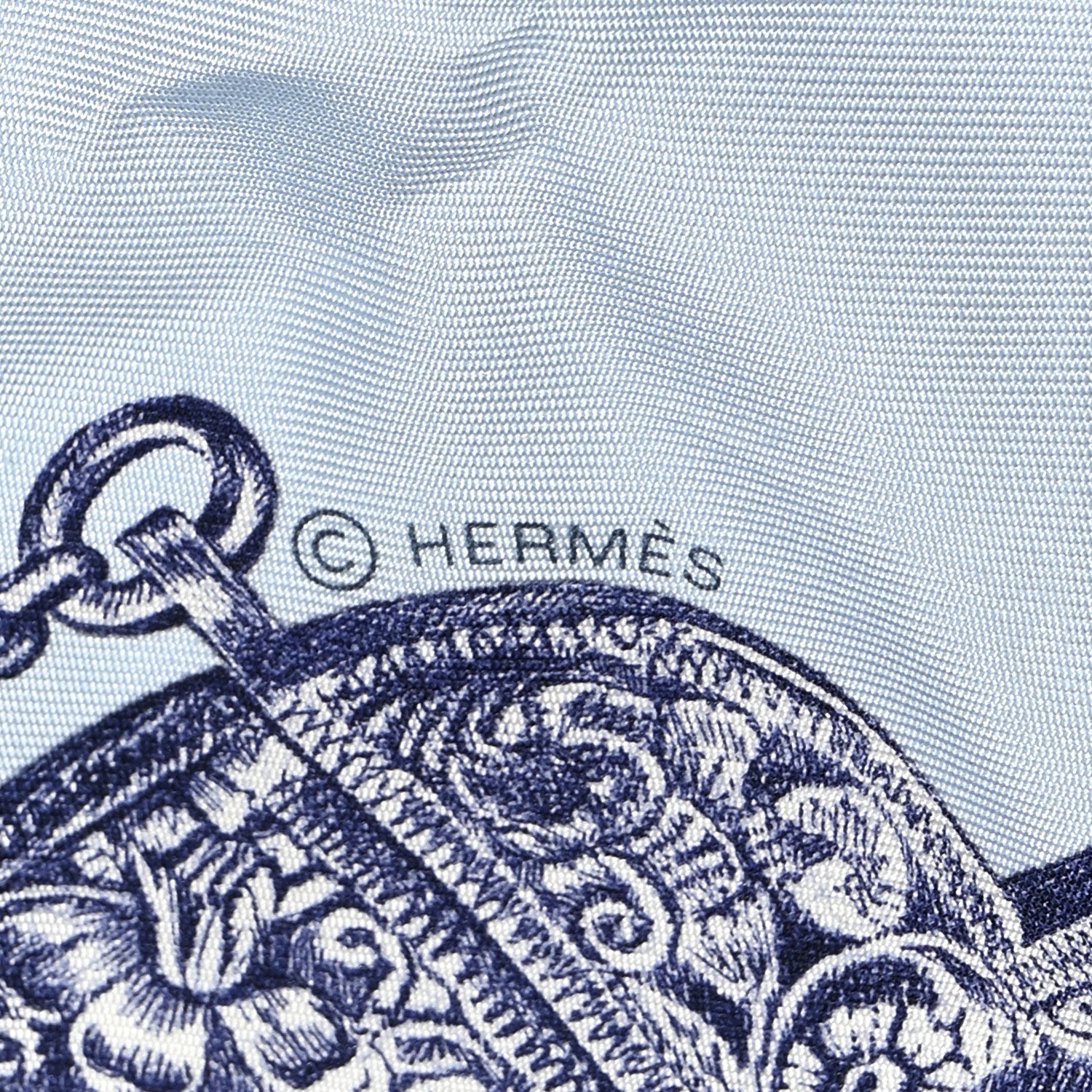 Hermes Silk Nous Sommes Inseparables Scarf 90 Bleu Ciel Marine Corail 5 of 7