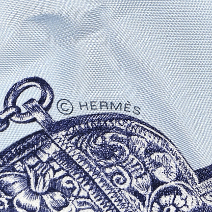Hermes Silk Nous Sommes Inseparables Scarf 90 Bleu Ciel Marine Corail 5 of 7