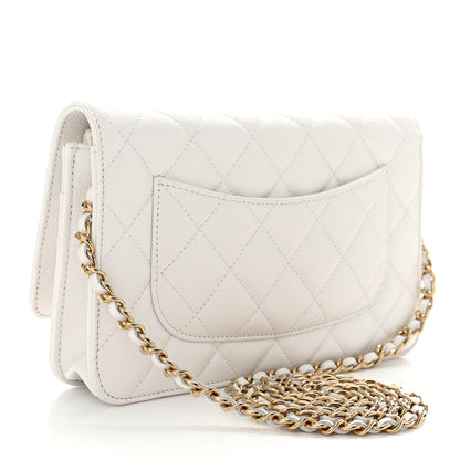 Chanel Caviar Quilted Wallet On Chain WOC White 3 of 11