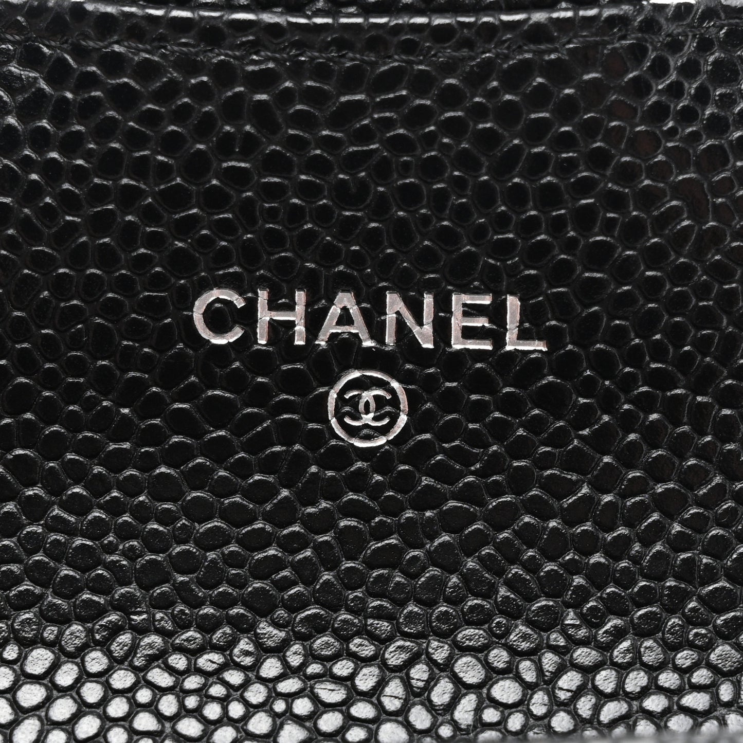 Caviar Quilted Flap Card Holder Black