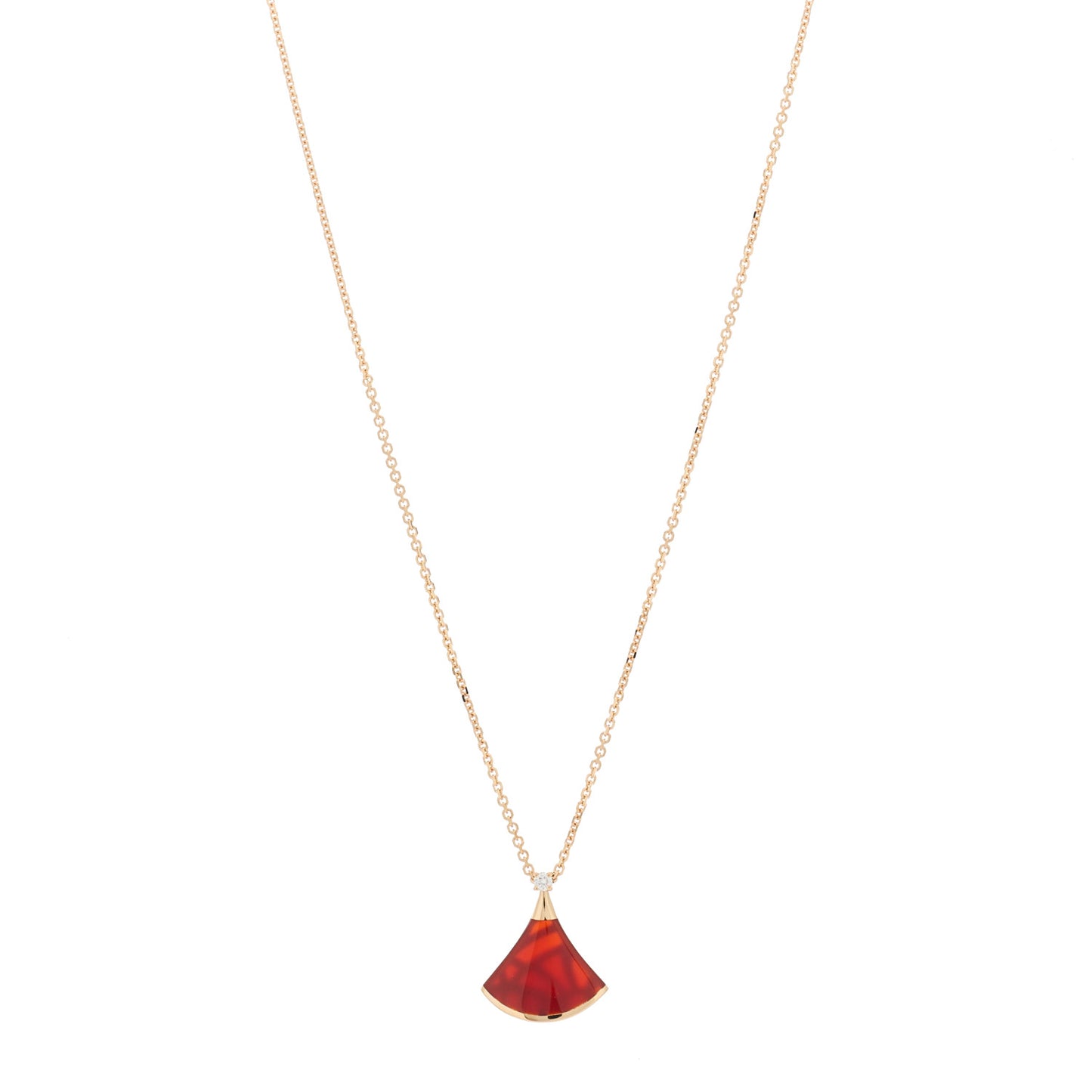 18K Rose Gold Diamond Carnelian Divas' Dream Pendant Necklace