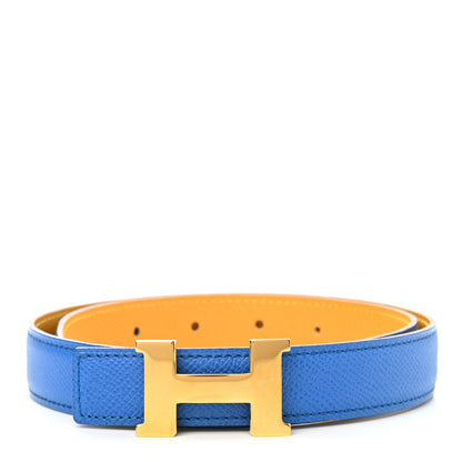 Hermes Courchevel 24mm Mini Constance H Belt 65 Blue France Jaune 1 of 4