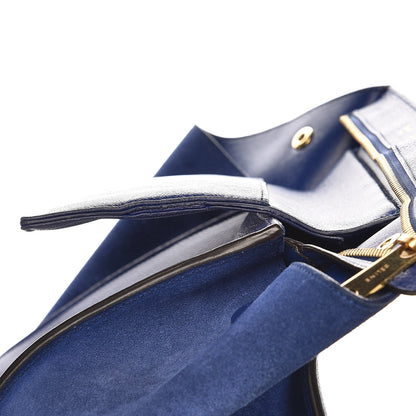 Celine Drummed Calfskin Suede Small Trapeze Indigo 12 of 12