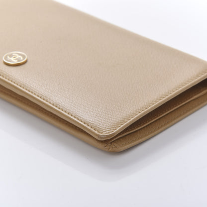 Chanel Grained Calfskin CC Button Yen Wallet Beige 7 of 11