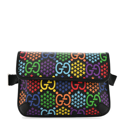 Gucci GG Supreme Monogram Psychedelic Slim Belt Bag Black 1 of 8