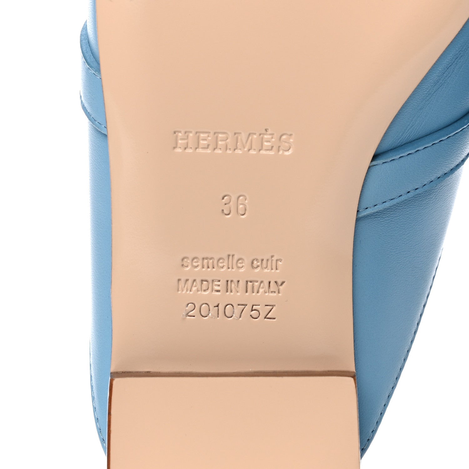 Hermes Calfskin Oz Mules 36 Ciel 6 of 16