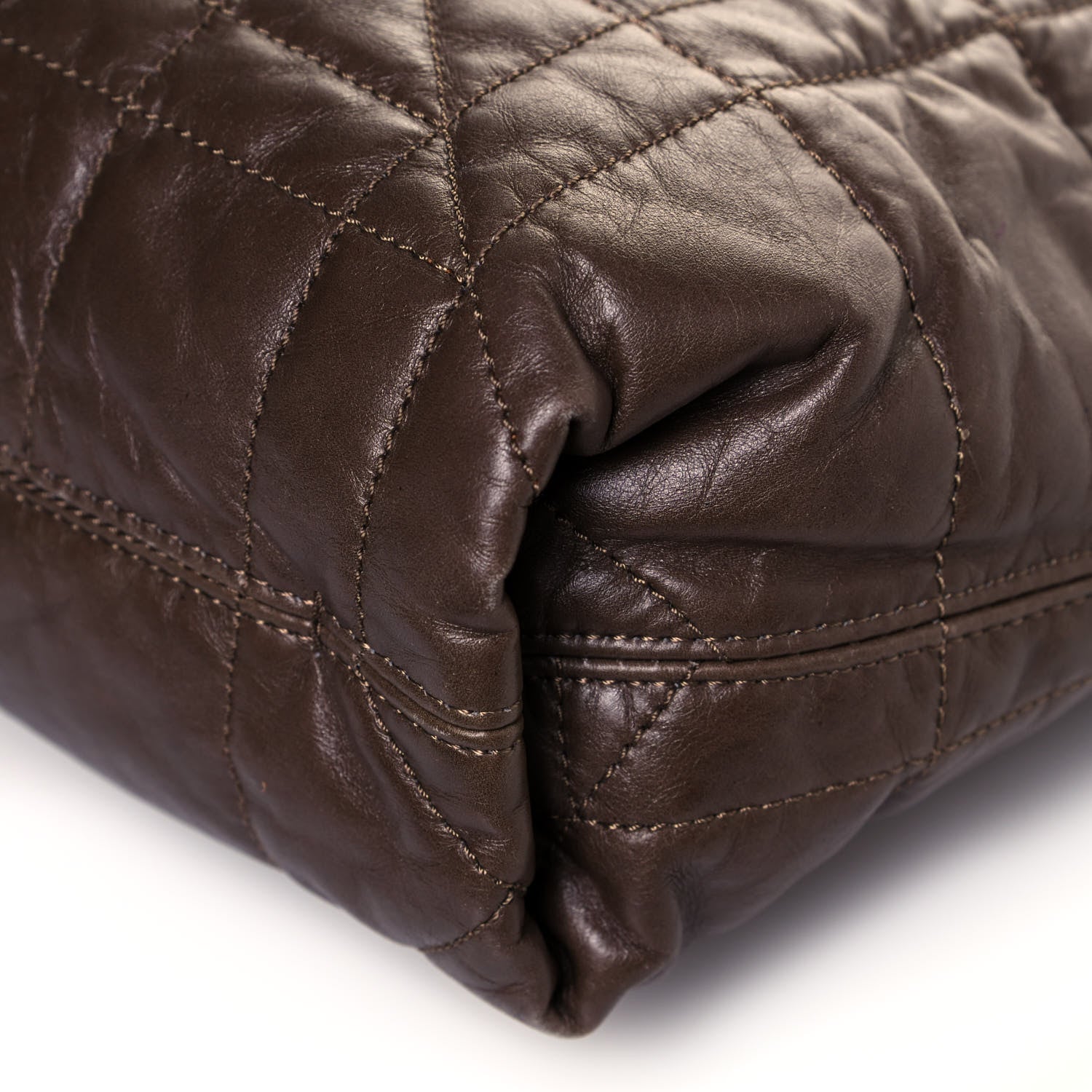 Lanvin Lambskin Quilted Amalia Cabas Tote Brown 21 of 23