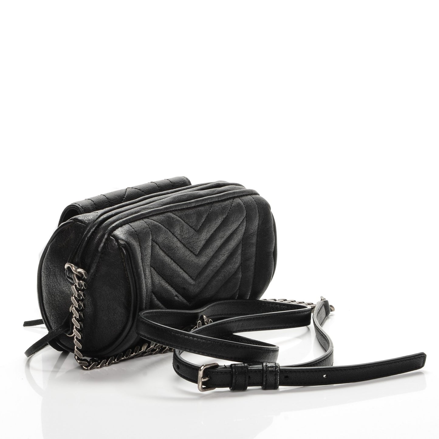 Lambskin Matelasse Monogram East West Rider Bag Black