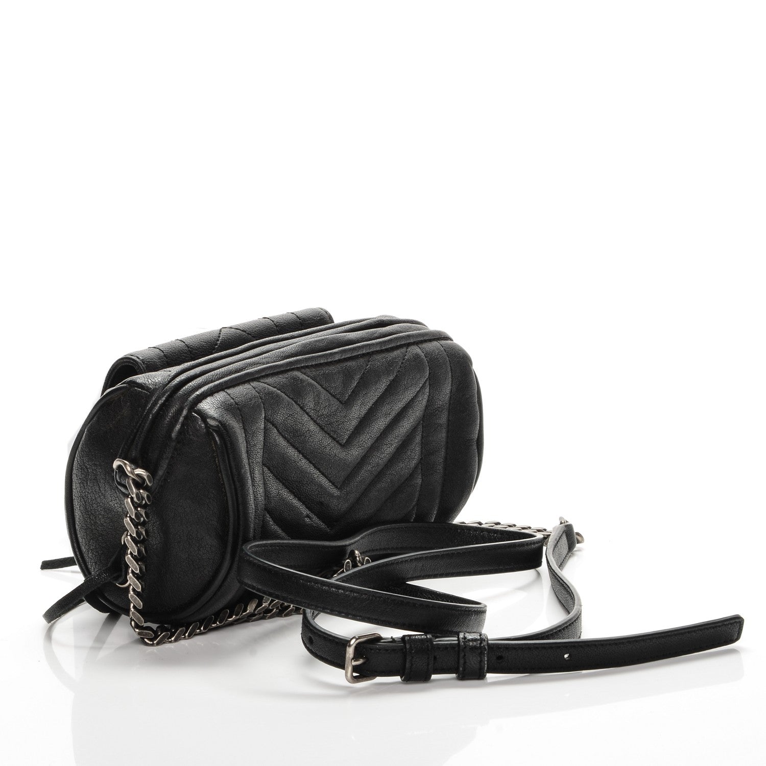 Saint Laurent Lambskin Matelasse Monogram East West Rider Bag Black 3 of 6