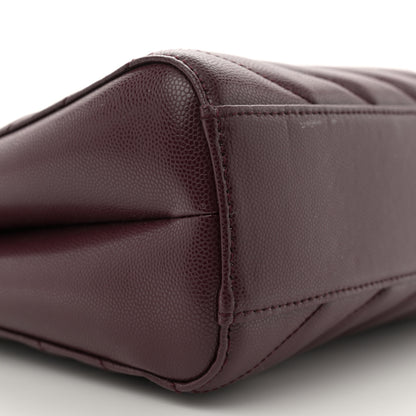 Saint Laurent Grain de Poudre Matelasse Chevron Medium Tribeca Shopping Bag Rouge Legion 9 of 11