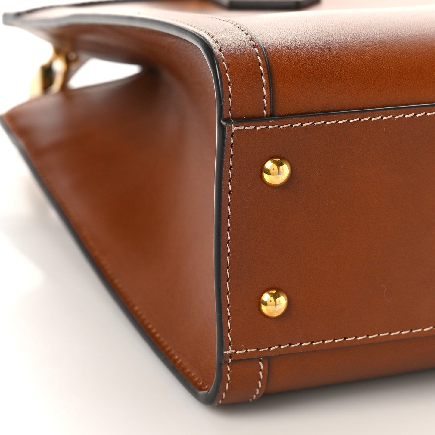 Charisma Calfskin Gucci Embossed Small Diana Tote Bag Peanut Brown