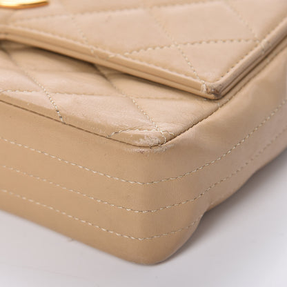 Chanel Lambskin Quilted Small Single Flap Beige 17 of 19