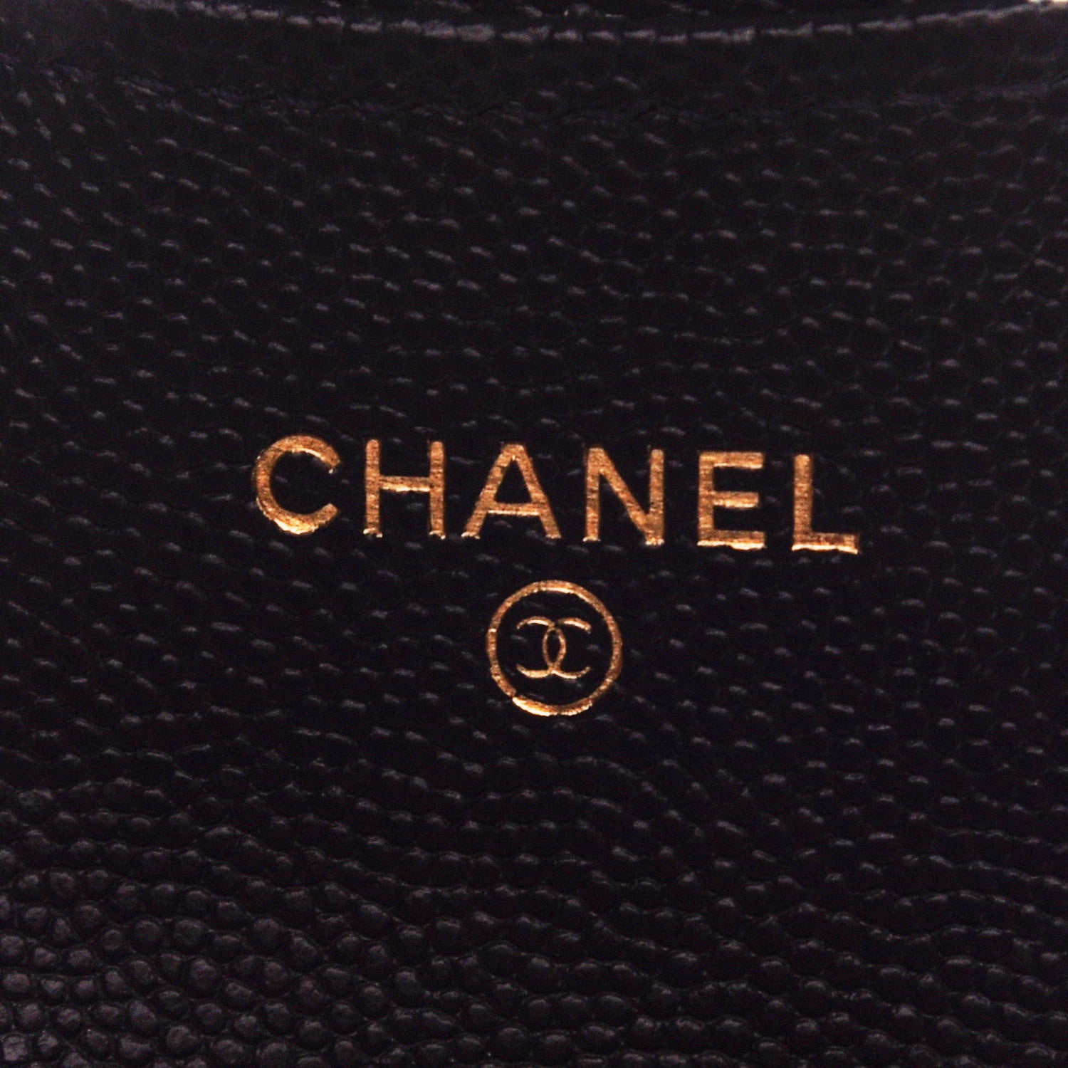 Chanel Caviar Quilted Flap Card Holder Wallet Navy Blue 8 of 9