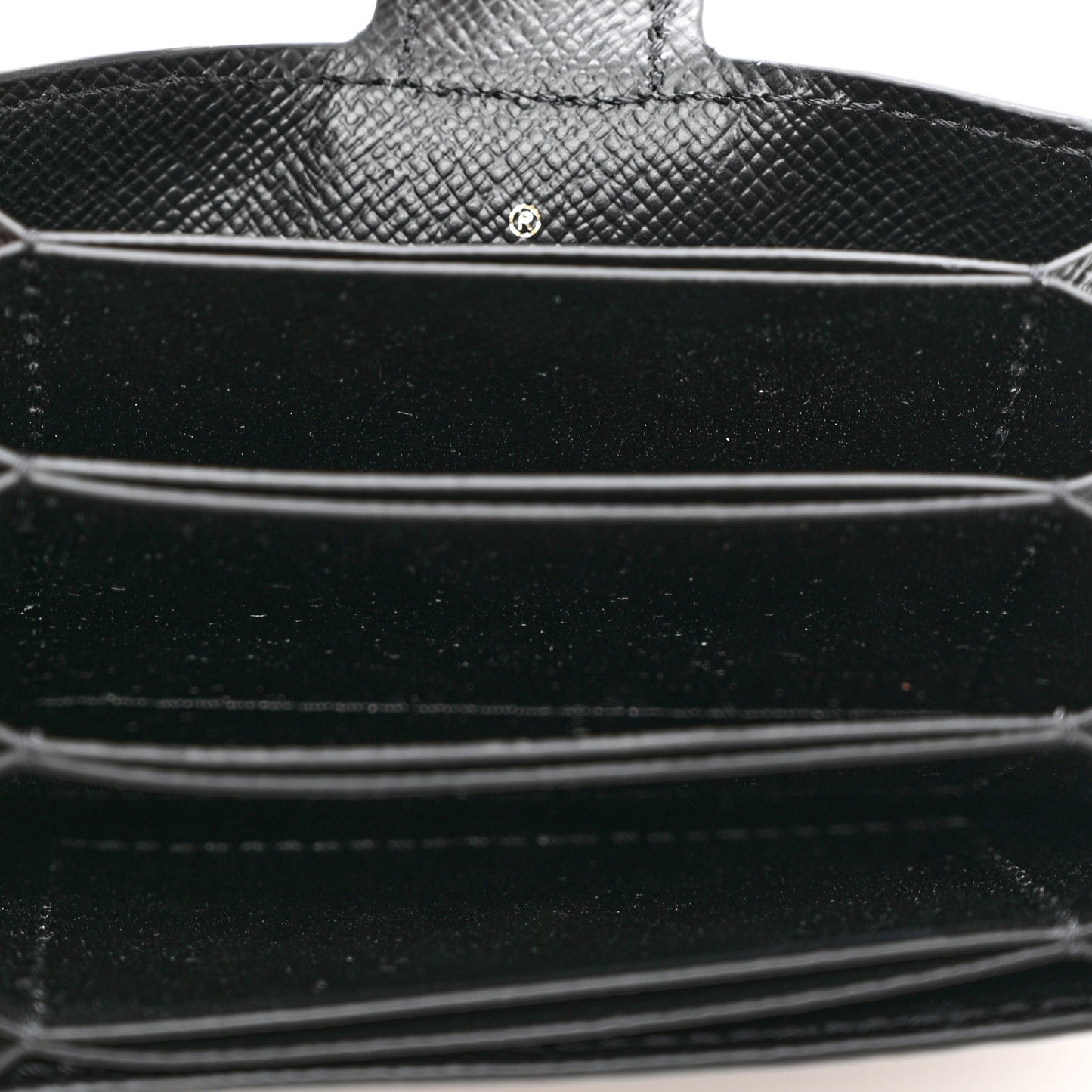 Monogram Gusset Card Holder Black