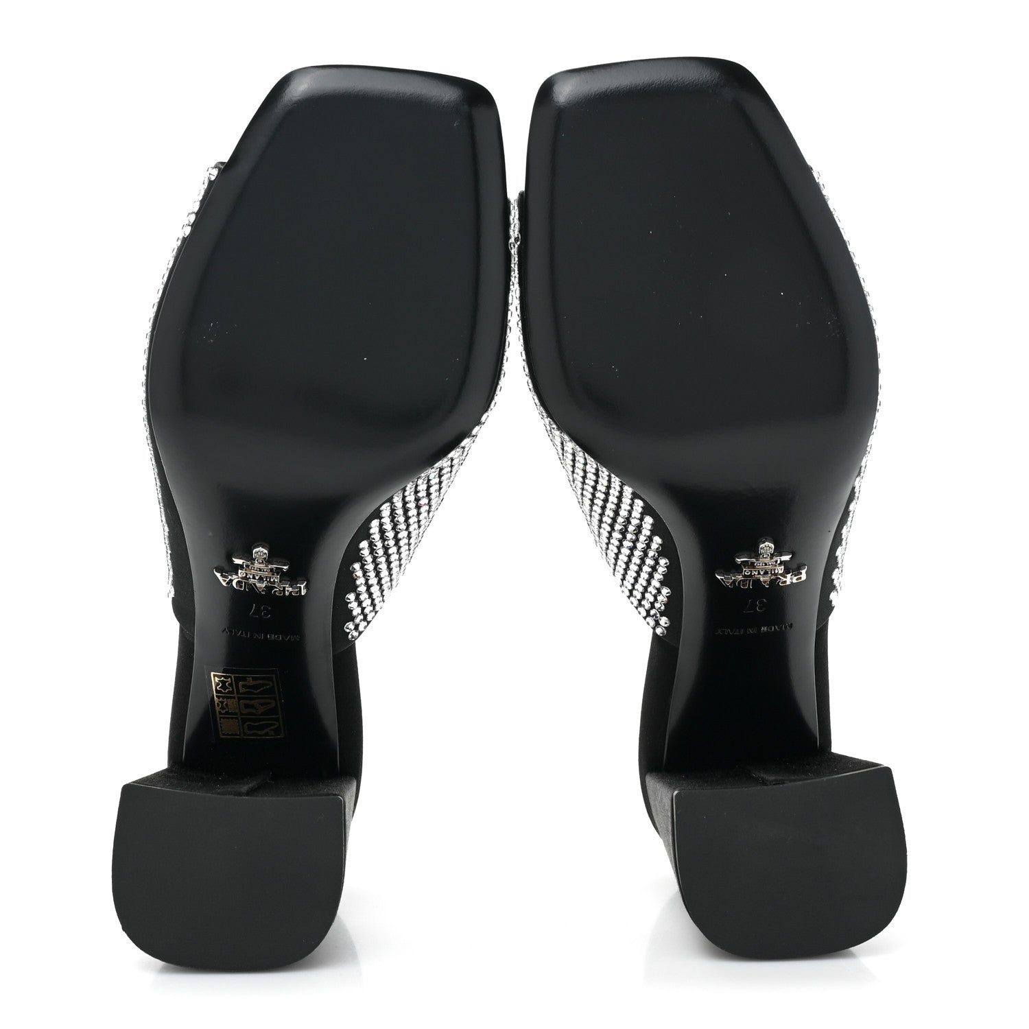 Prada Satin Crystal Logo 65mm Slide Sandals 37 Cristal 5 of 8