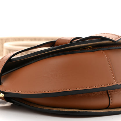 Loewe Calfskin Jacquard Mini Gate Dual Bag Tan 9 of 10