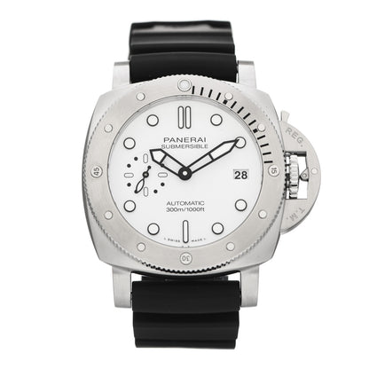Panerai Stainless Steel Rubber 42mm Submersible Bianco Automatic Watch PAM01223 1 of 5
