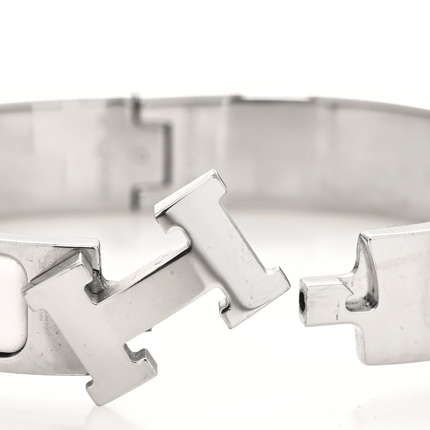 Hermes Enamel Narrow Clic Clac H Bracelet PM White 4 of 5