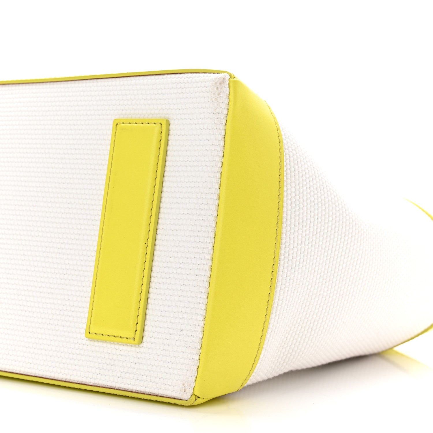 Tom Ford Canvas Calfskin Mini Logo Tote White Yellow 10 of 10