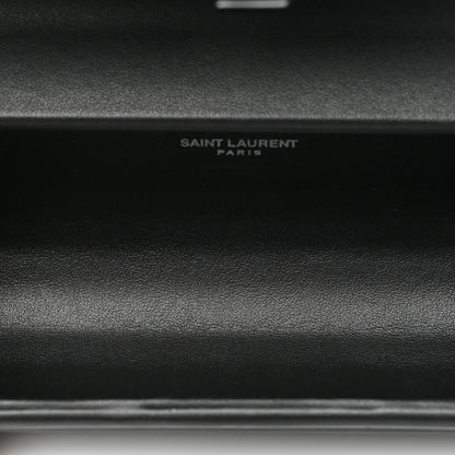 Saint Laurent Ribbed Plexiglass Lambskin Fringe Monogram Opium Box Bag Black 5 of 10
