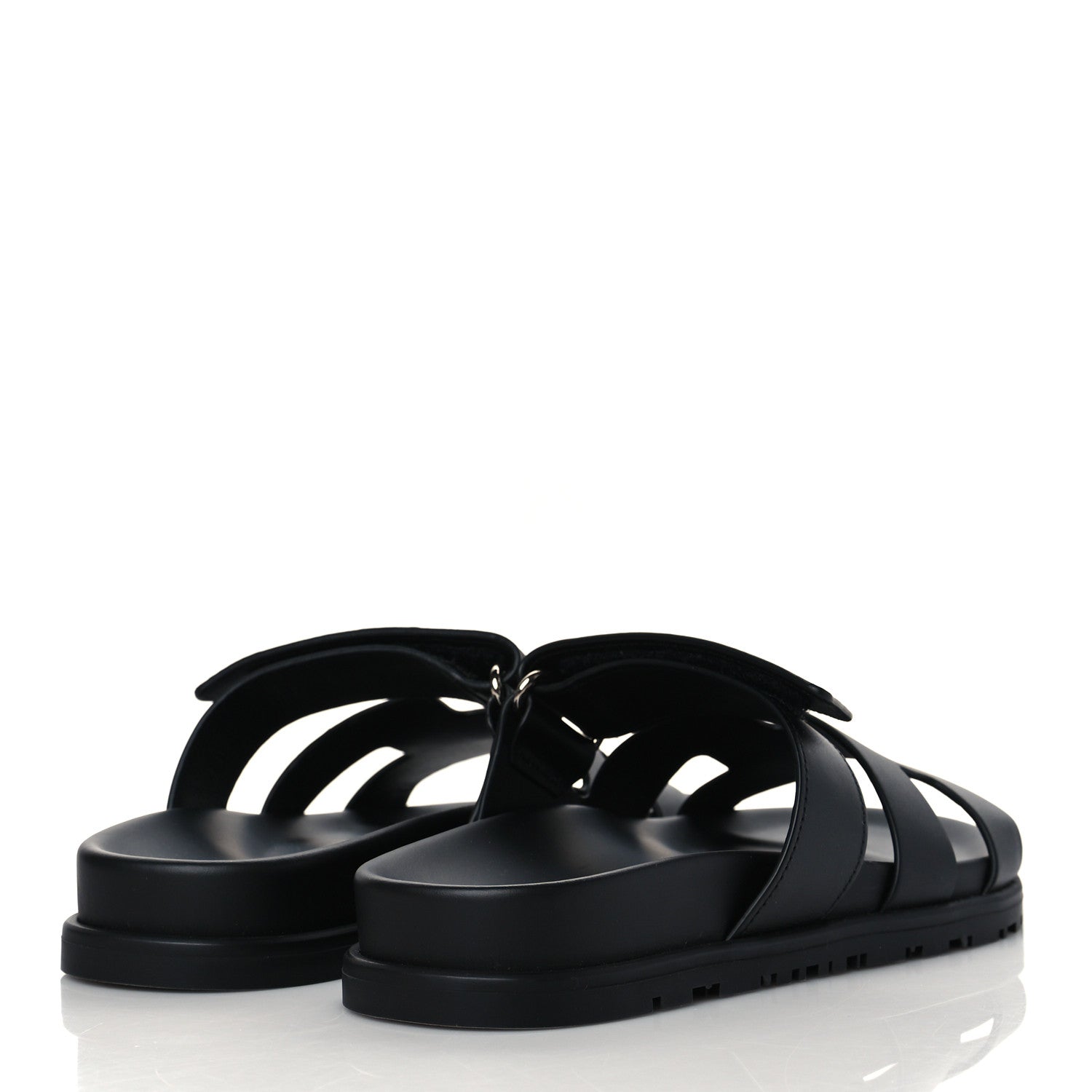 Hermes Calfskin Womens Chypre Sandals 35.5 Black 4 of 9