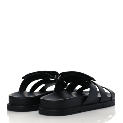 Hermes Calfskin Womens Chypre Sandals 35.5 Black 4 of 9