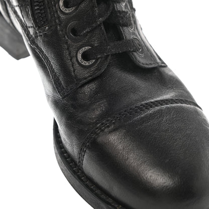 Chanel Sheepskin Quilted CC Tall Lace Up Combat Boots 38 Black 10 of 10