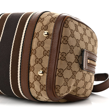 Gucci Monogram Vintage Web Small Boston Brown 9 of 16